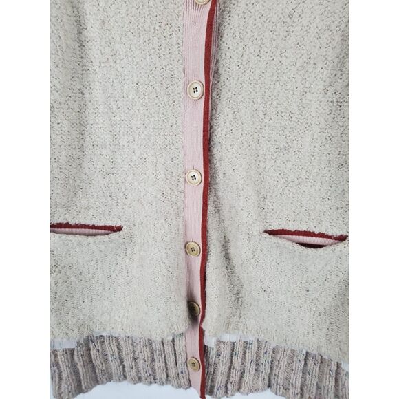 Charlie & Robin Anthropologie Sweater Medium Womens Long Sleeve Button Front Bei - Picture 6 of 9